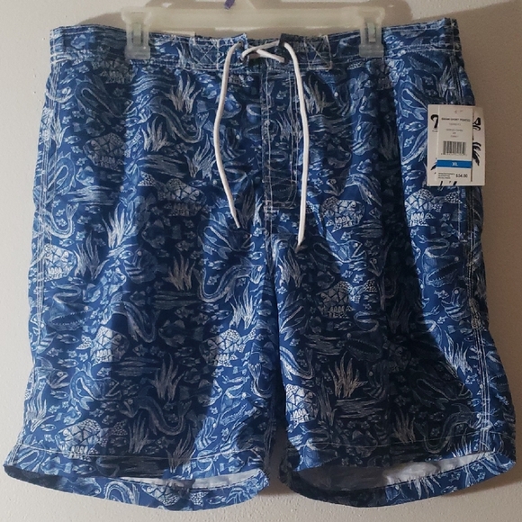 Trunks Surf & Swim Other - Men's Trunks Surf & Swim Co. Nautical Deep Sea Fishes Printed Size XL Cobalt NWT